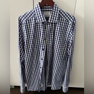 Eton Navy Gingham button down shirt